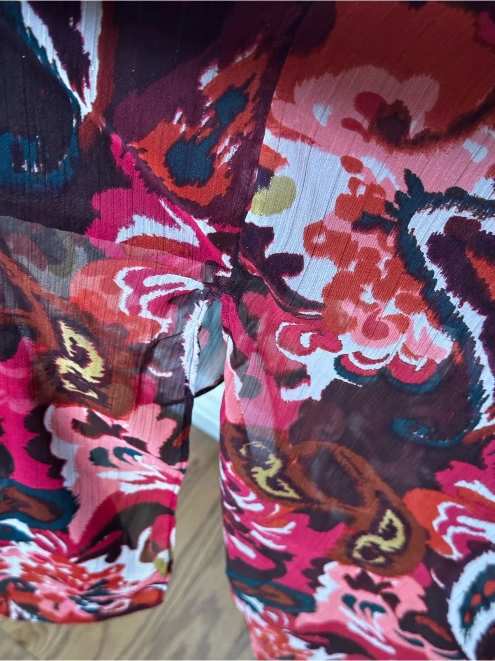 Halogen Floral Paisley Maxi Dress Size 1  ( L) - Picture 4 of 9